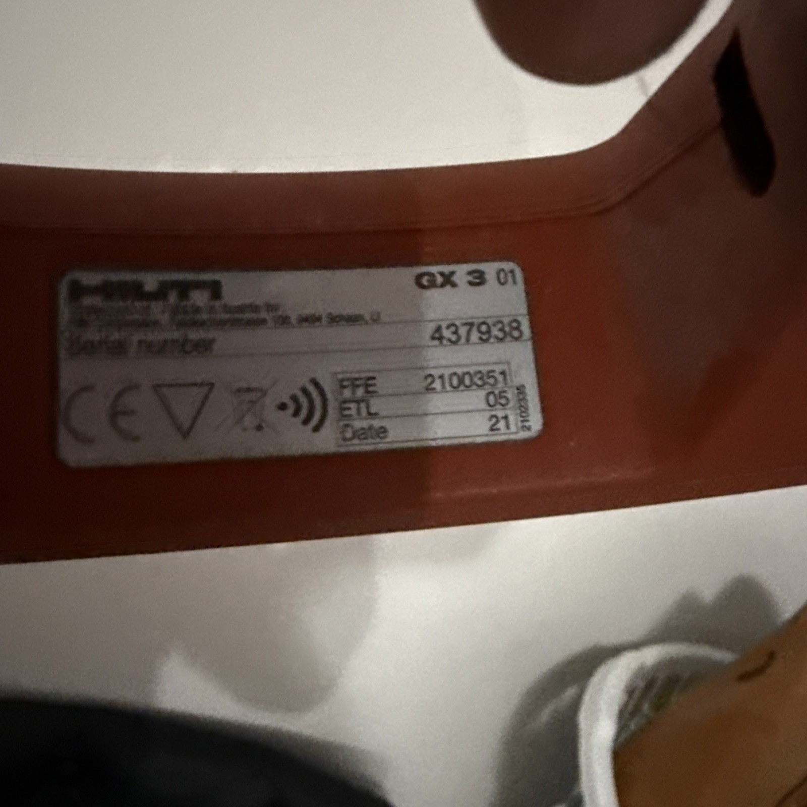 Hilti GX 3 Powder Actuated Tool, Model GX 3, MPN GX 3