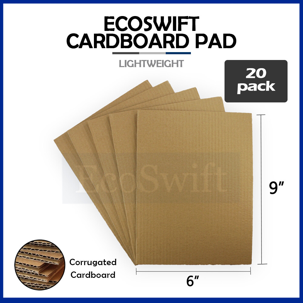 20 6×9 EcoSwift Corrugated Cardboard Pads Filler Inserts Sheet 23 ECT 1/8″ Thick