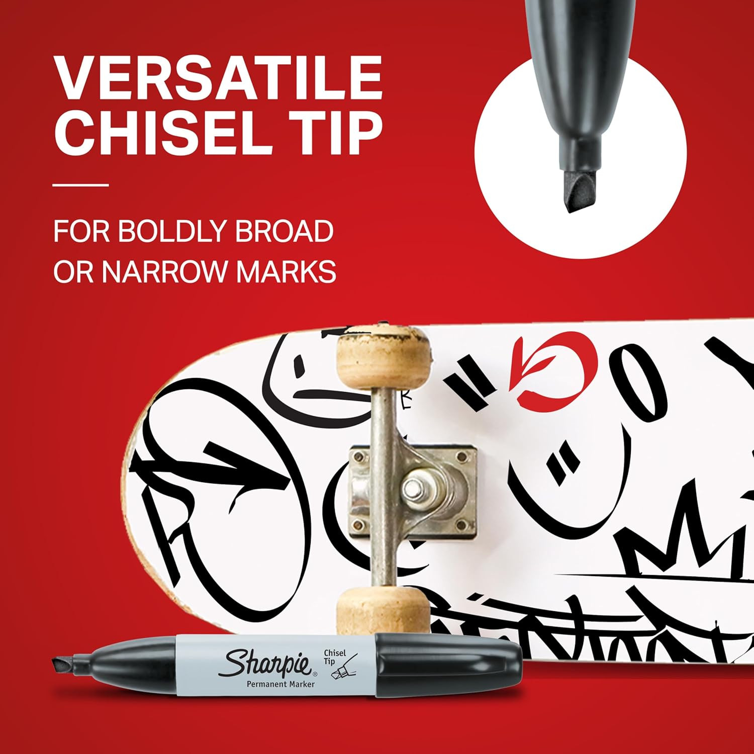 Large Chisel Tip Permanent Markers Black 4 Count Paper Plastic Metal Surfaces