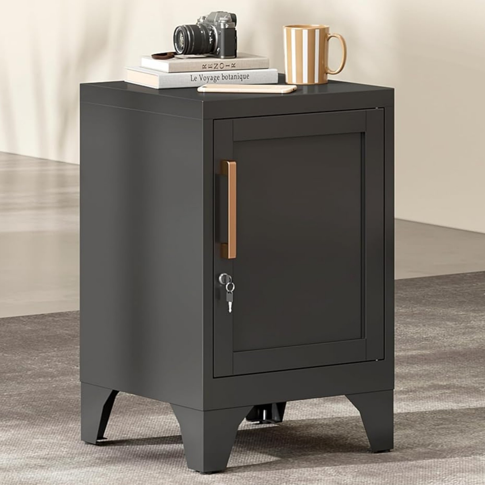 Metal Bedroom Storage Cabinet Sideboard Lockable Cabinet Small File Cabinet Home