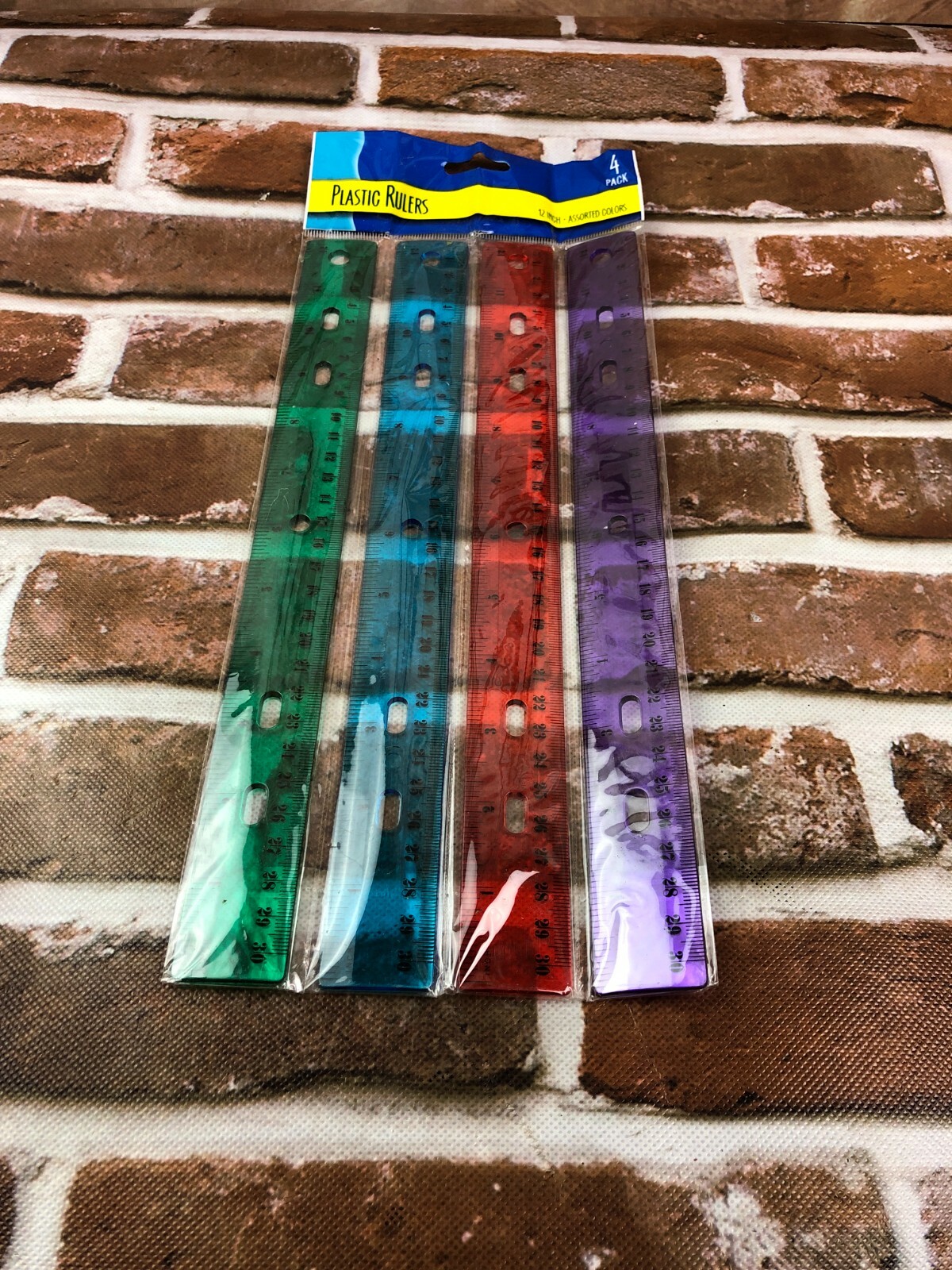 BaAssorted transparent Color Ruler 12 Inches 4 pack new