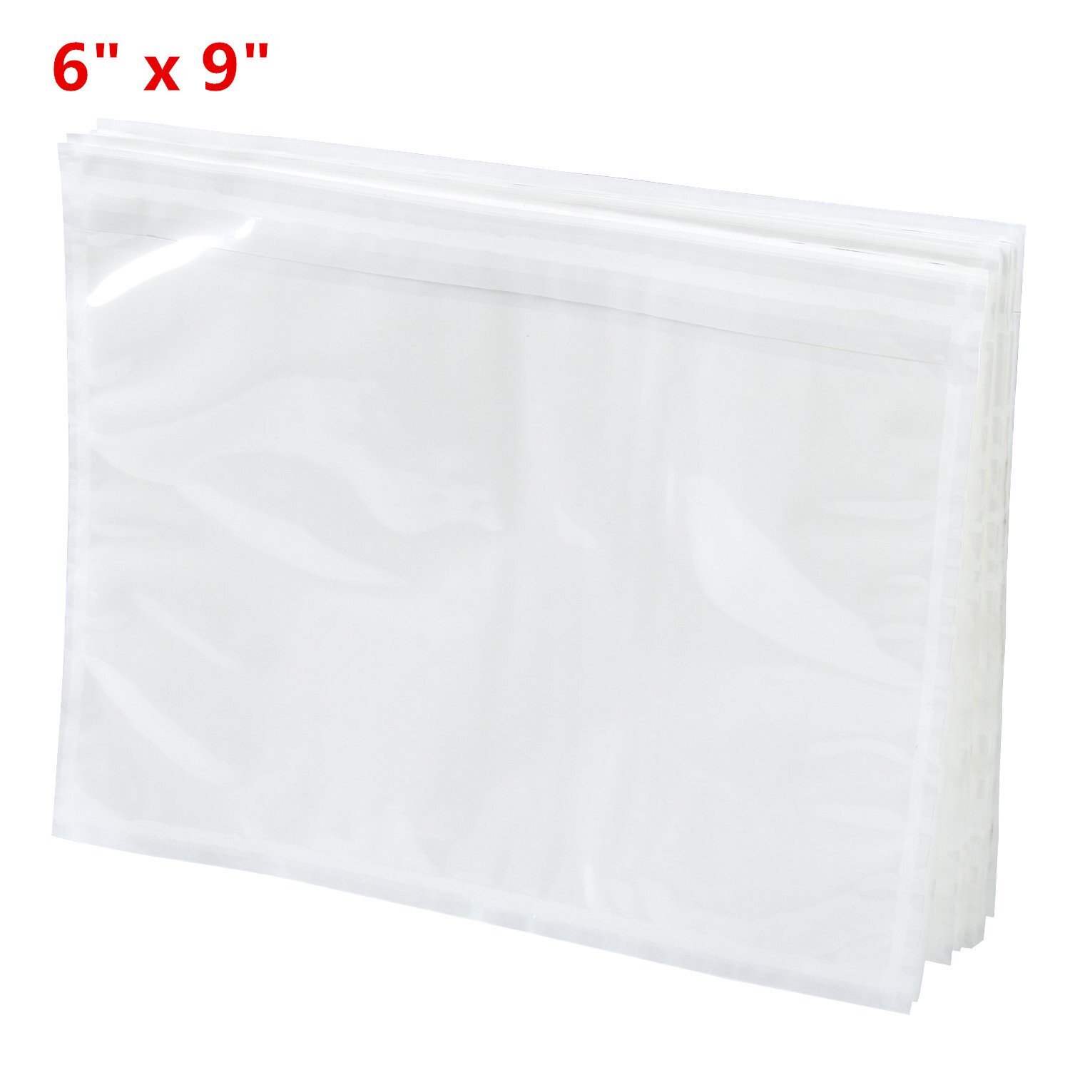 6×9 Clear Packing List Invoice Shipping Pouch Envelope Top Loading Self Adhesive