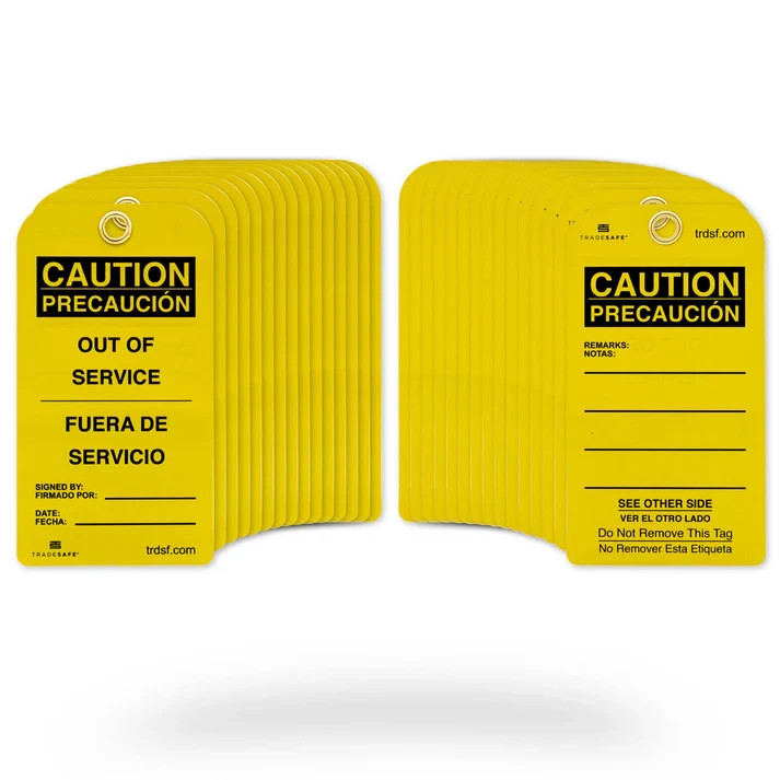 60 – TRADESAFE Safety OUT OF SERVICE Tags Zip Ties Included *