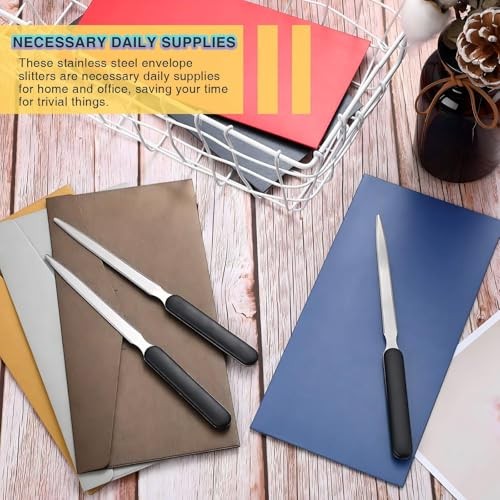 3 Pcs Letter Opener Set Stainless Steel Blade Mail Slitter Knife Office Tool