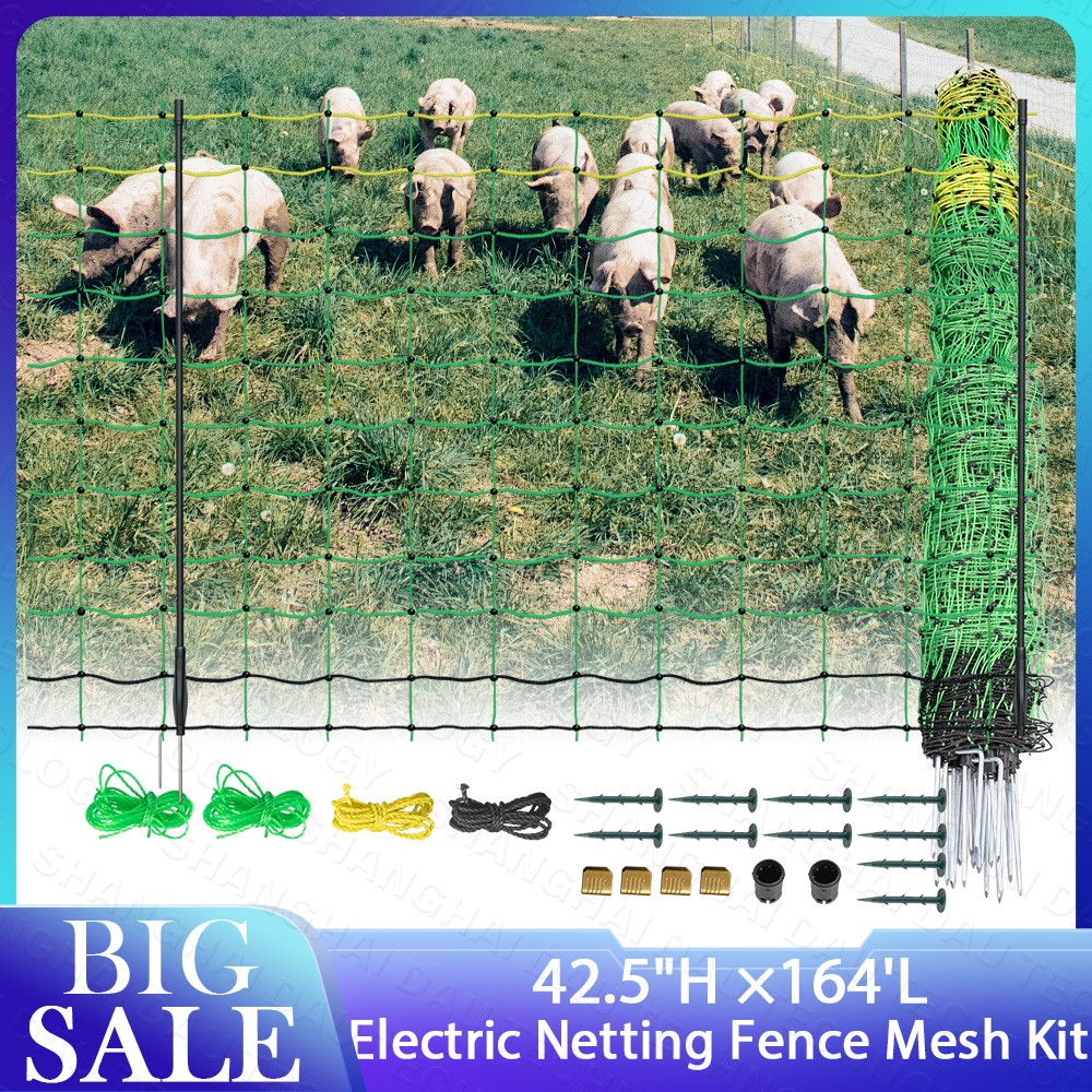 Durable Electric Fence Netting 42.5″H x 164’L Livestock Fencing for Hogs Goats