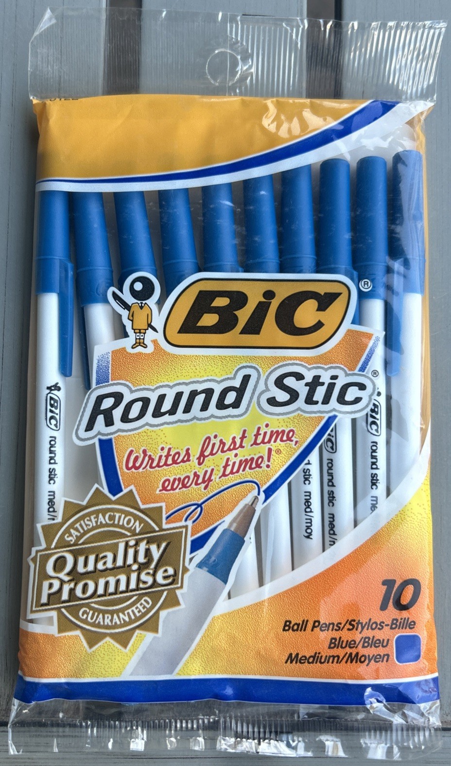 Vintage BIC Round Stic Ballpoint Pens Blue Medium 10 Count New Sealed