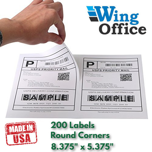 1000 / Shipping Labels / Wing Office / Premium Round Corner / Self-Adhesive