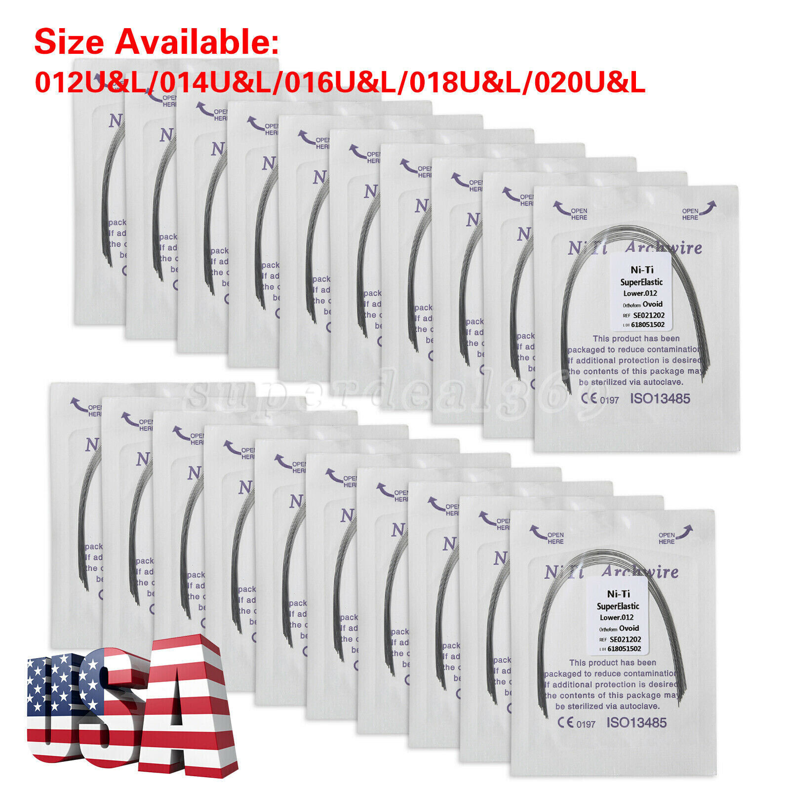 10pcs/pk Dental Orthodontic Niti Arch Wire Round Ovoid Form all size option st