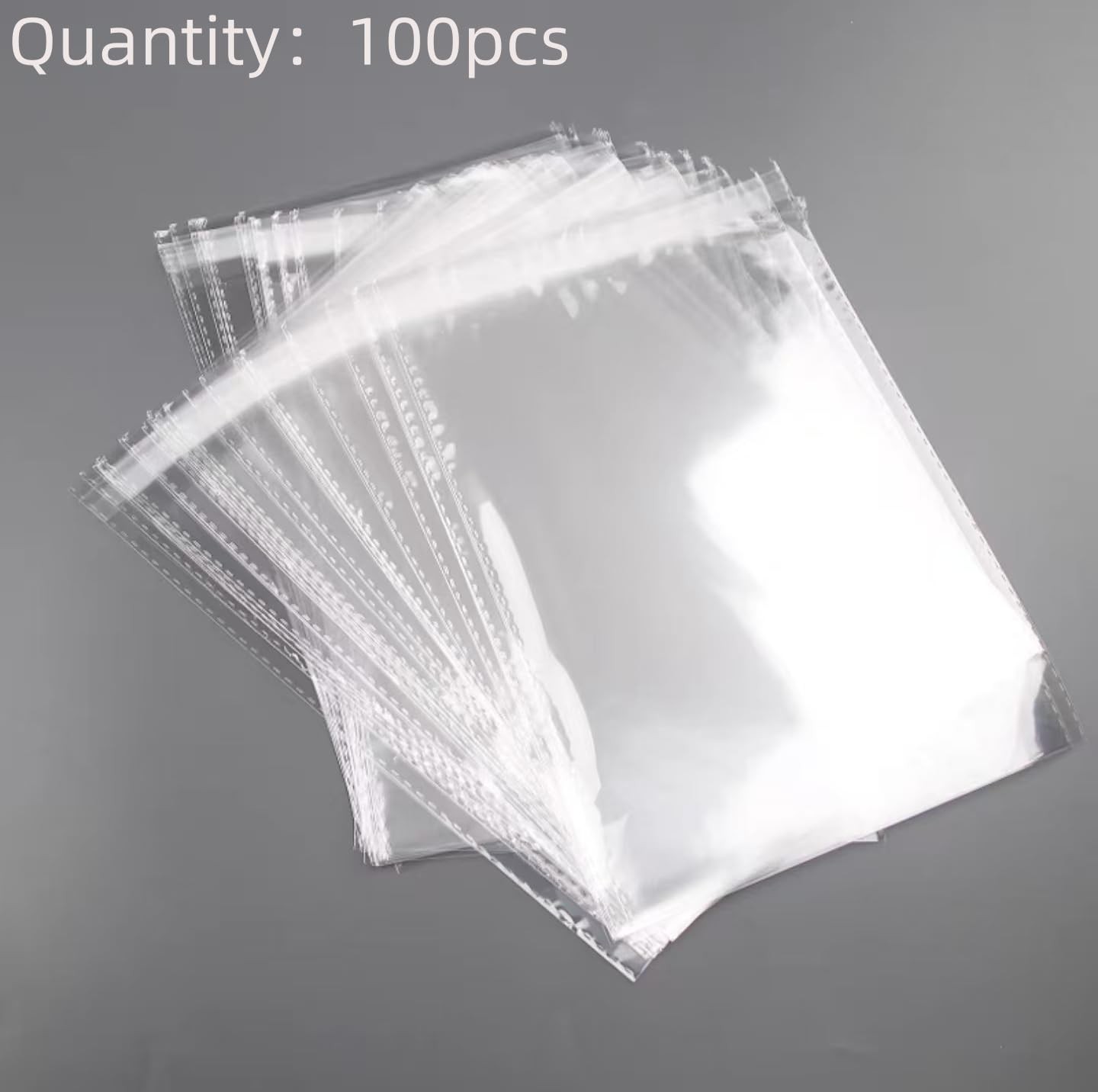 100 Pieces 9×12 Inch Clear Plastic Bags for Packaging, Clothing T-Shirts Str…