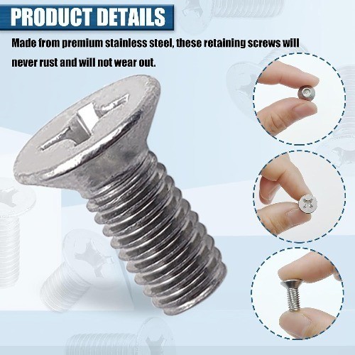 16-Pack Stainless Steel Brake Disc Rotor Screws for Front Color: 16 PCS Silver