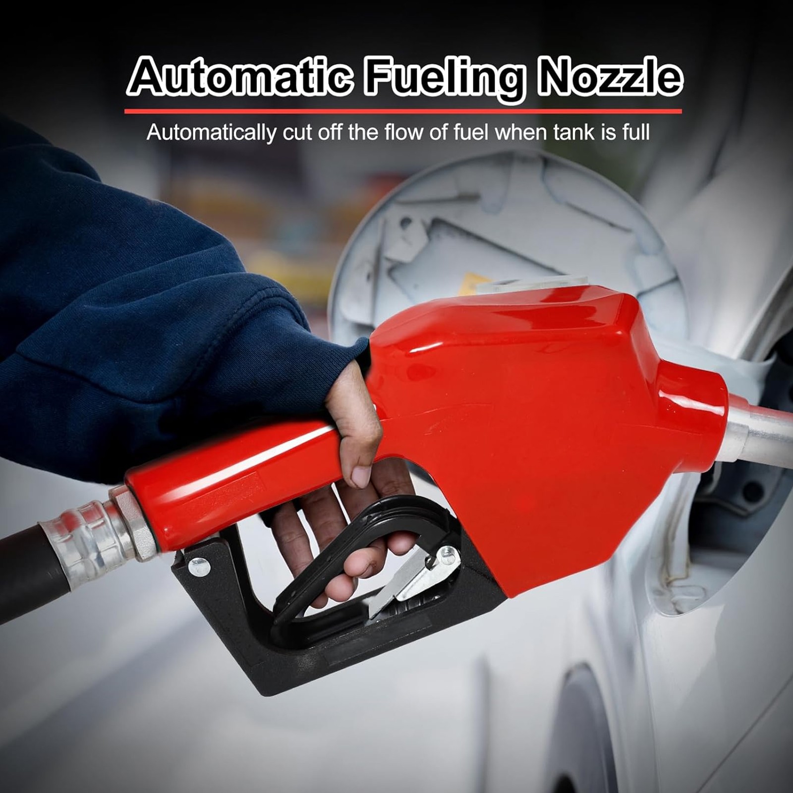 Portable Fuel Tank 50 Gallon 12V 8GPM Electric Transfer Pump&Auto Fueling Nozzle