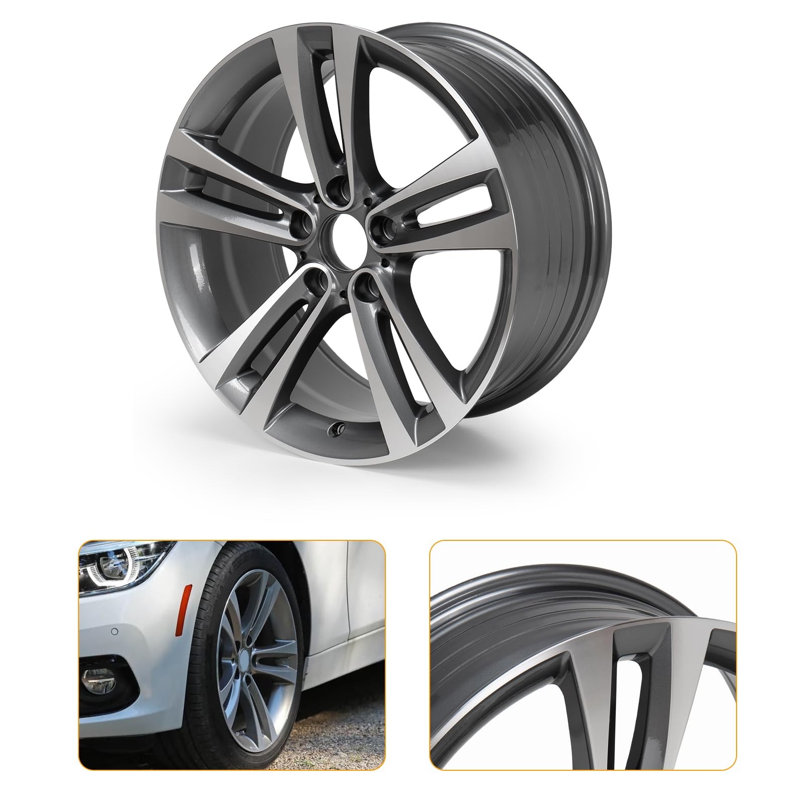 New 18×8 Aluminum Alloy Wheel Rim Set of 4 for BMW 320i 328i 2012-2020 DirectFit