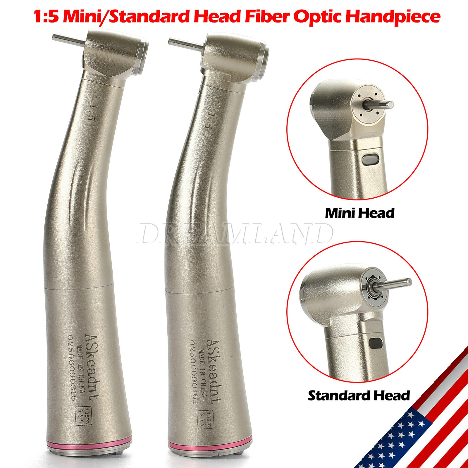 Dental Electric Handpiece LED 1:5 Contra Angle Fiber Optic High Speed