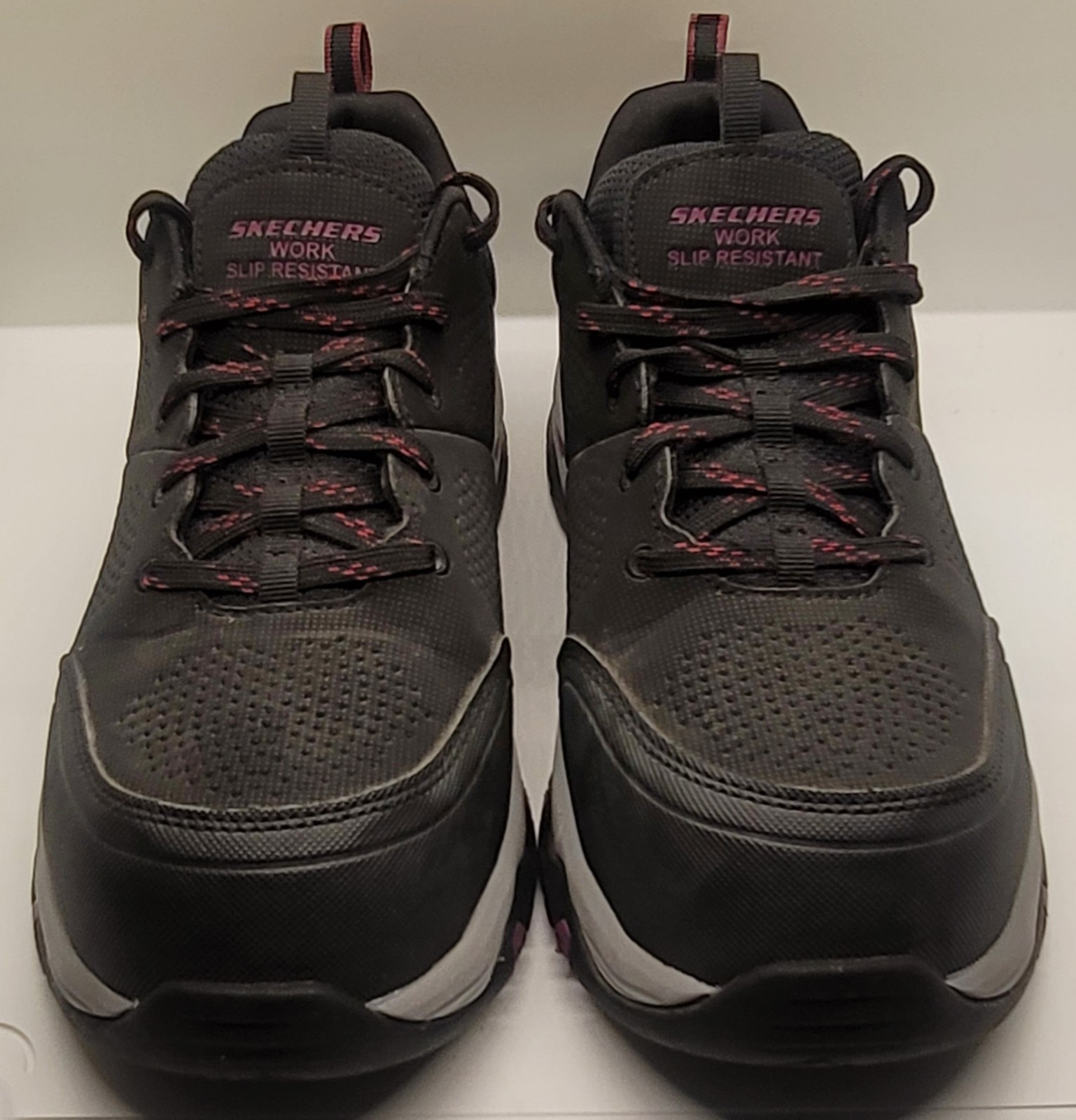 Skechers Work Women’s Size 9 Lace Up Shoes Black Safety Toe Wide Fit