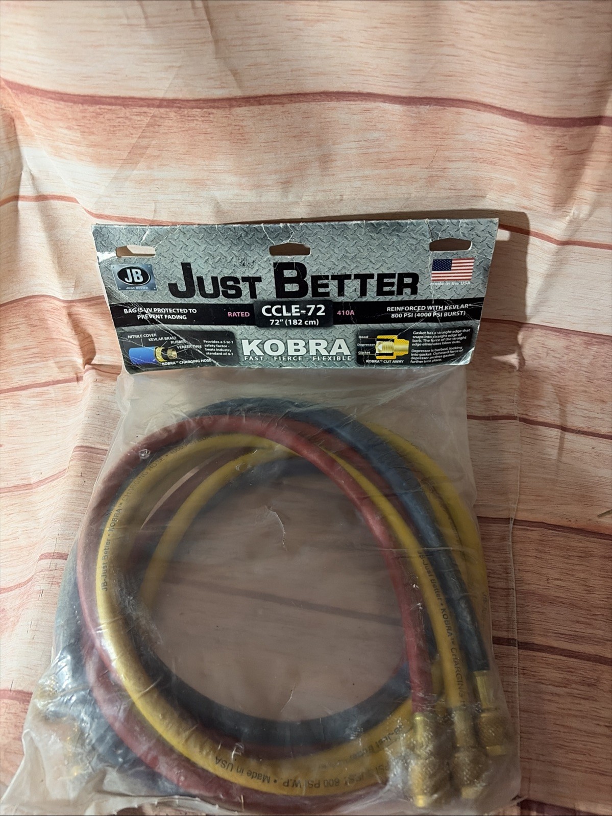 JB INDUSTRIES Secure Seal Refrigerant Charging Hose Set CCLe-72