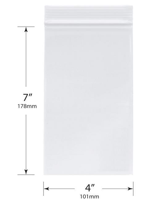 100 4″ x 7″ Reclosable Bags 2-MilL Clear Zip Lock Zipper Seal Jewelry Baggies