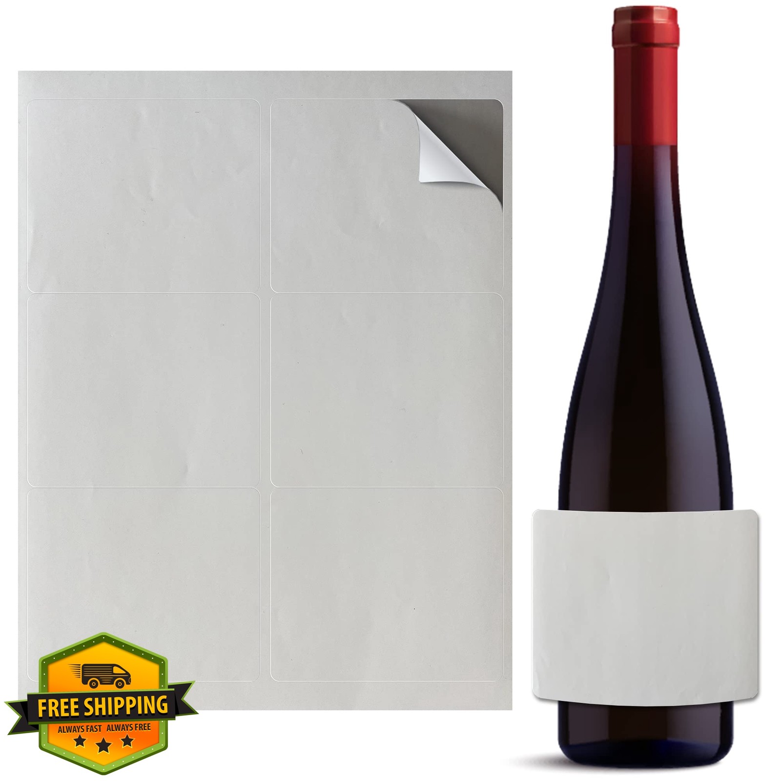 MR-LABEL Waterproof Wine Labels 600 Labels/100 Sheets