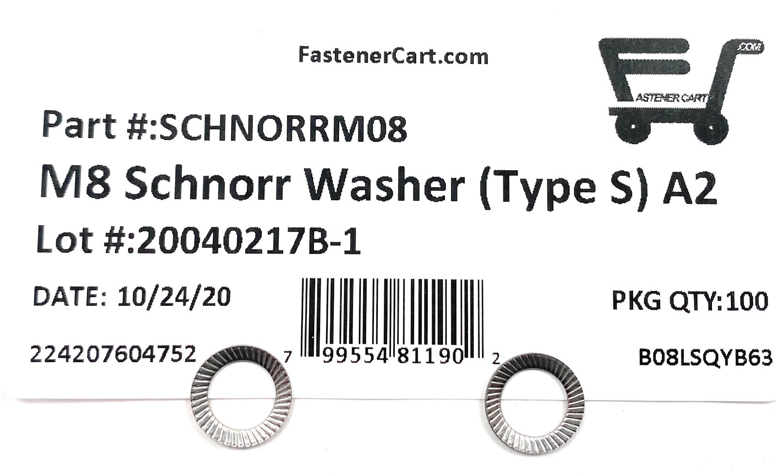 (100) M8 Stainless Steel Type S Safety Lock Washer – Schnorr style washer A2