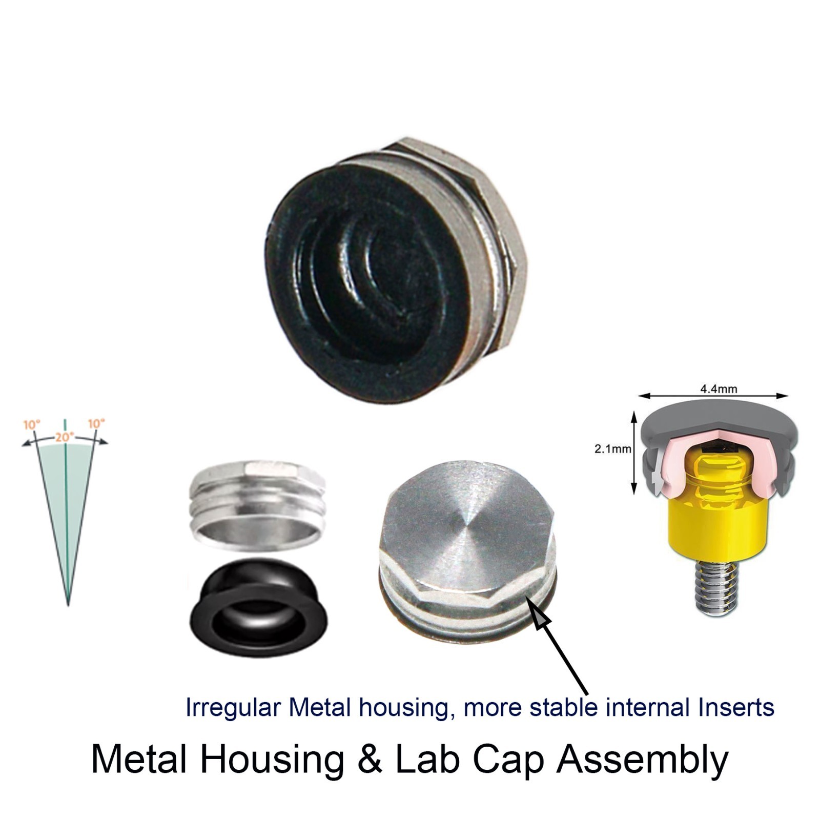 8Pc Zest Locator Standard Male Cap Inserts Dental Locator Attachment Replacement