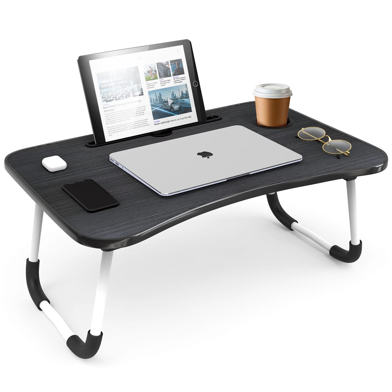 Laptop Bed Tray Table, Adjustable Stand, Standard Large, Black