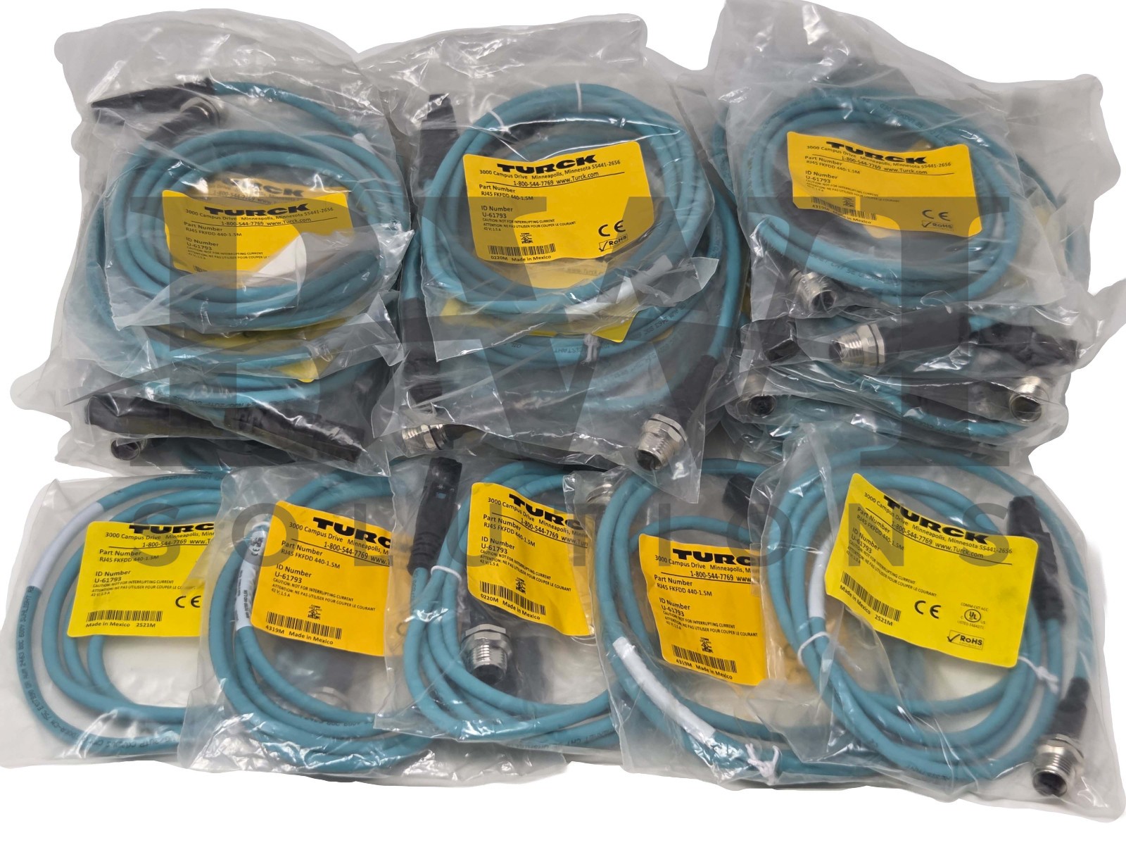 SEALED Turck RJ45 FKFDD 440-1.5M Female Ethernet Receptacle U-61793 Lot of 35
