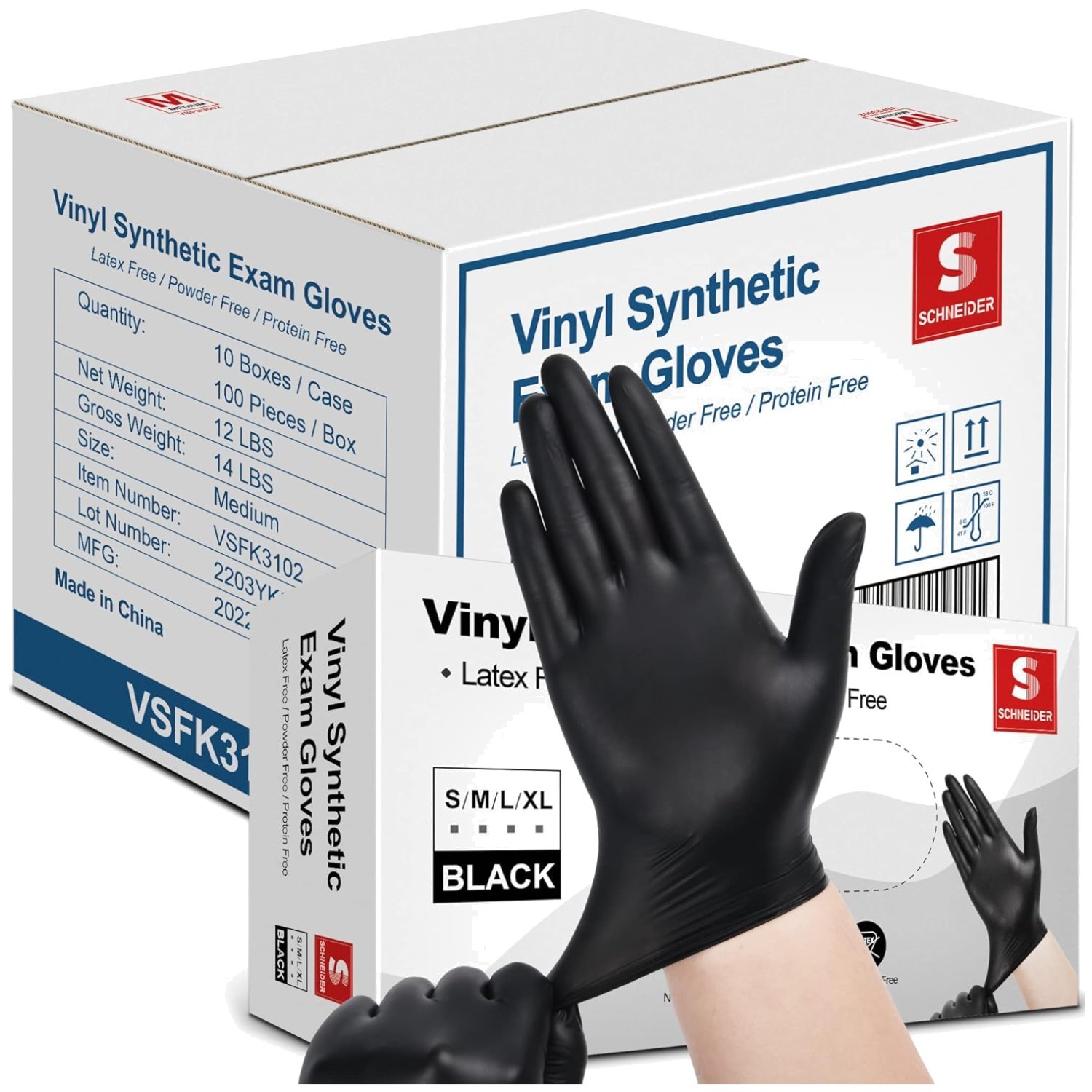 Food Safe Disposable Gloves, Vinyl, 4 Mil, 1000 Pack