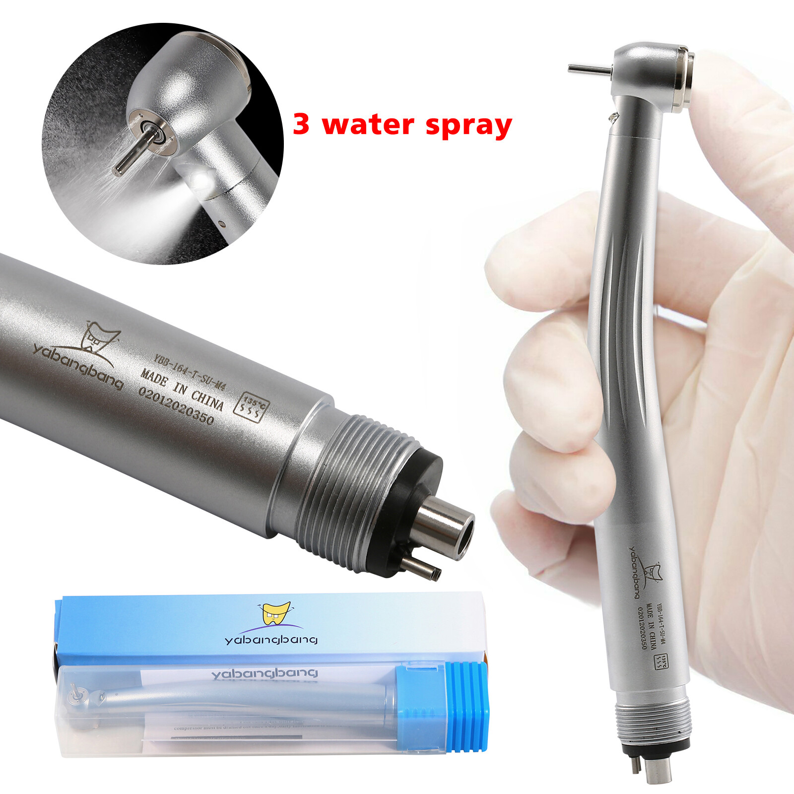 (LED) High Low Speed Contra Angle Handpiece Push E-type 1:1 USA KY Dental