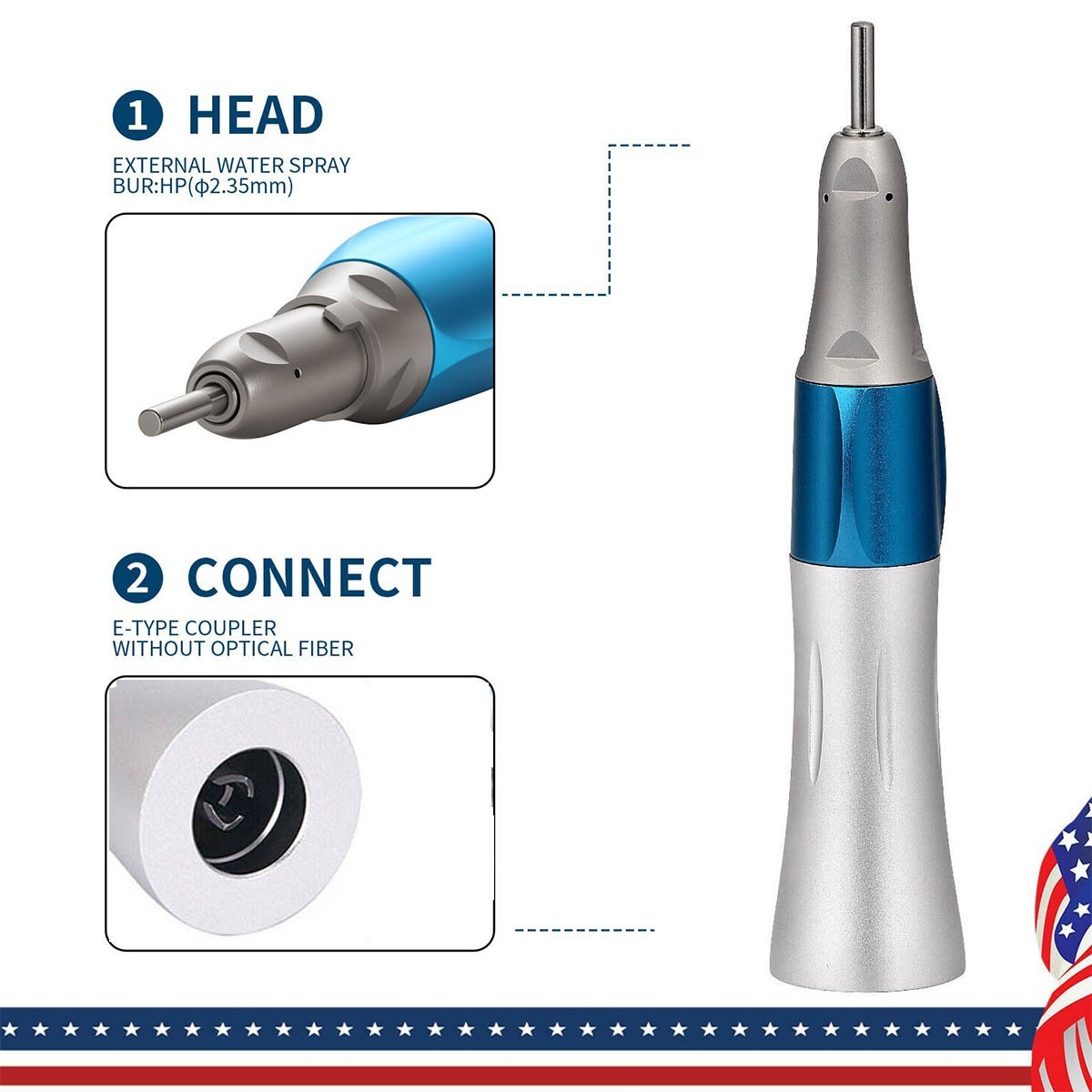 Dental Slow Speed Straight Handpiece Air Motor 2Hole/4Hole