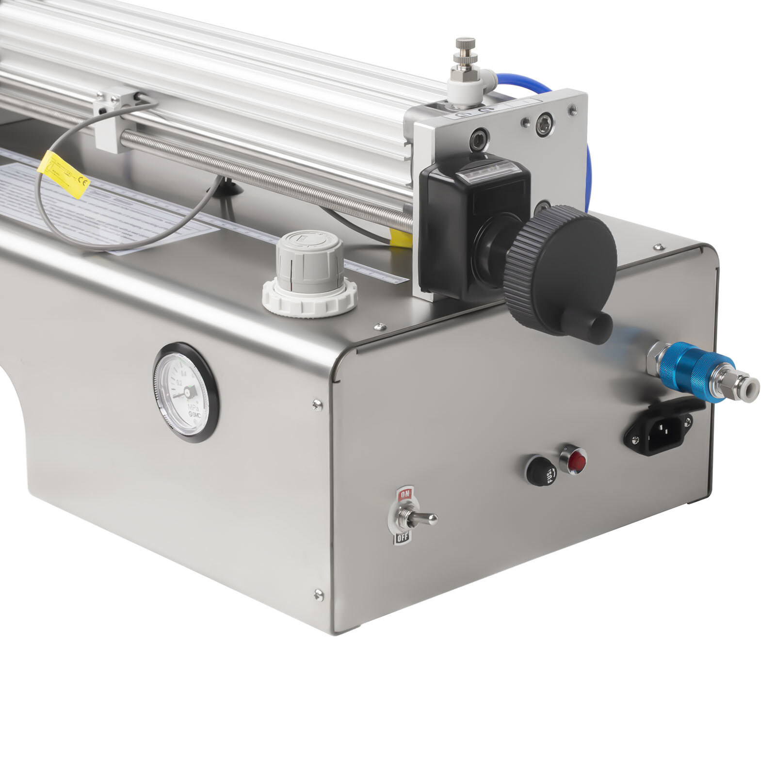 600ml Liquid Paste Filling Machine Pneumatic Bottle Pack Piston Filler + Hopper