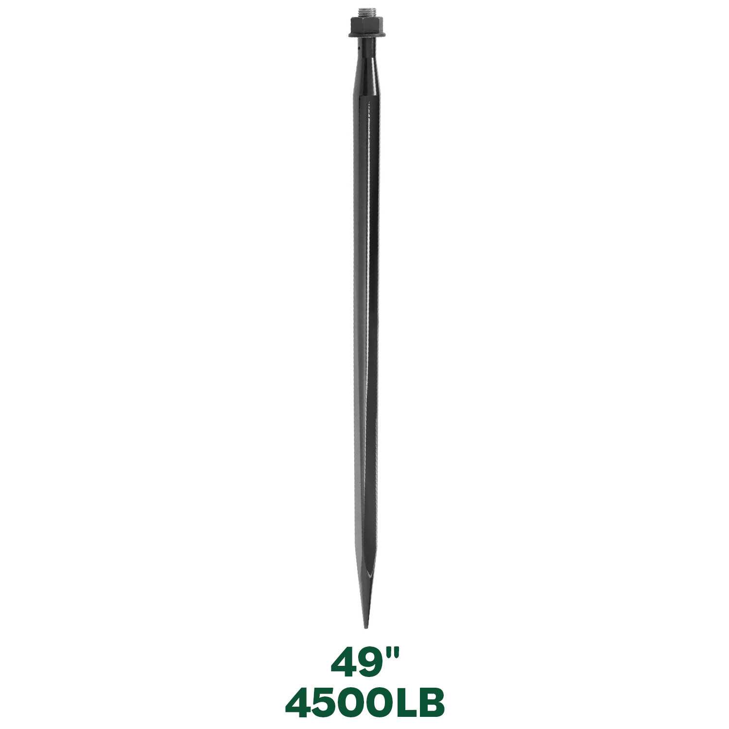 49″ Steel Hay Bale Spear 4500 lbs Capacity Spike Fork Tine For Tractors Loaders