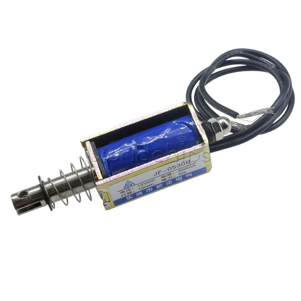 JF-0530B DC12V 300mA 5N/10mm Pull-Push-Type DC Solenoid Electromagnet New