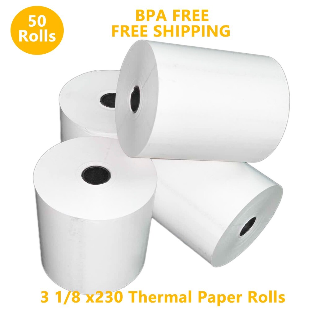 3 1/8″ x 230’THERMAL PAPER POS RECEIPT PRINTER ROLL PAPER BPA FREE 50 ROLLS