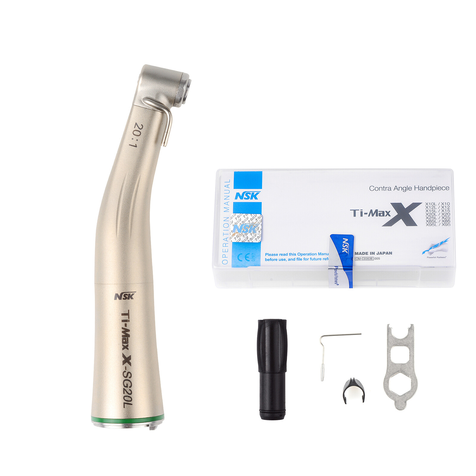 Ti-Max Dental 20:1 Fiber Optic Implant Contra Angle Handpiece SG20L/SG20 Fit NSK