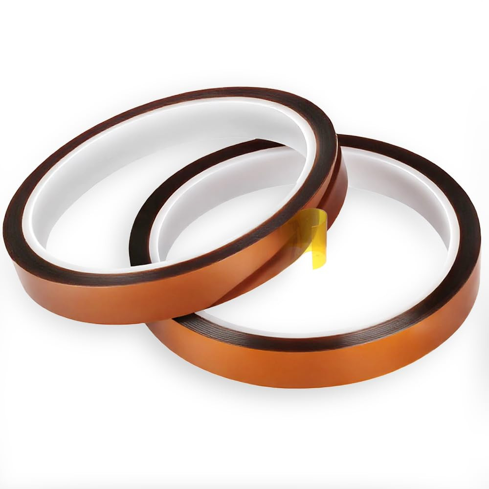2 Rolls 0.5Inch X 108Ft Polyimide Heat Resistant Tape, High‑Temp Thermal Transfe