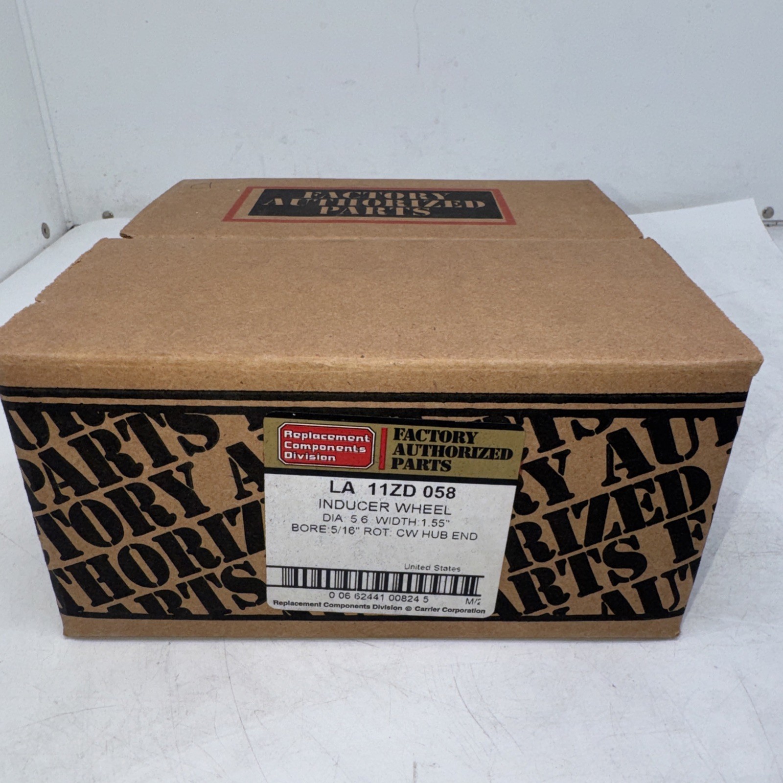 Carrier Draft Inducer Blower Wheel LA11ZD058 New Open Box Factory Authorized HV2