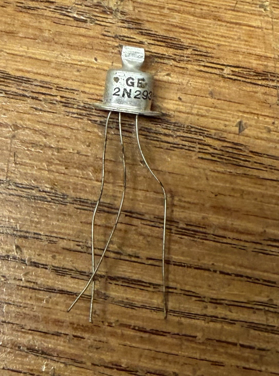 2n293 Germanium NPN Transistor Silver Top Hat General Electric NOS