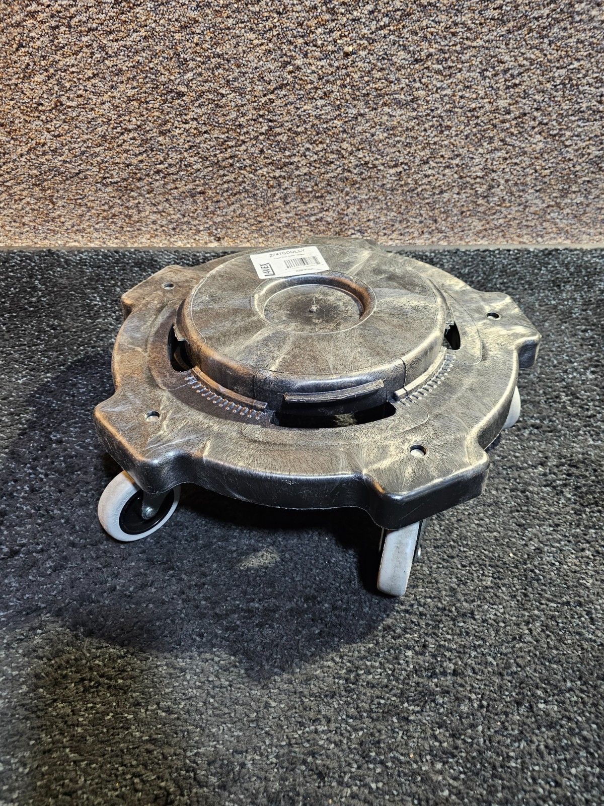 Lavex 274TCDOLLY Commercial Round Trash Can Dolly HDPE Plastic 250 lb. Capacity