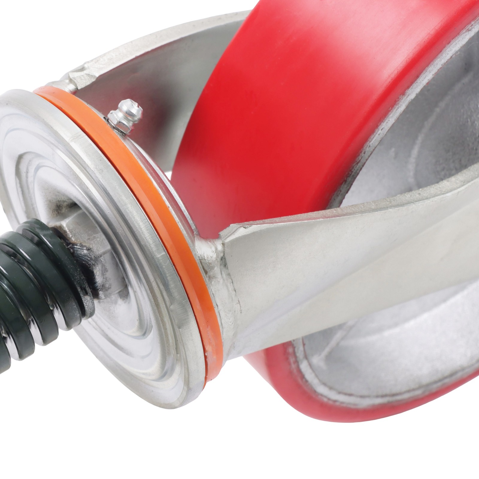 U-Shaped Bolts 8 Inch Gate Castor Wheels 800lbs 360 Degree Red Fence Gate Wheel