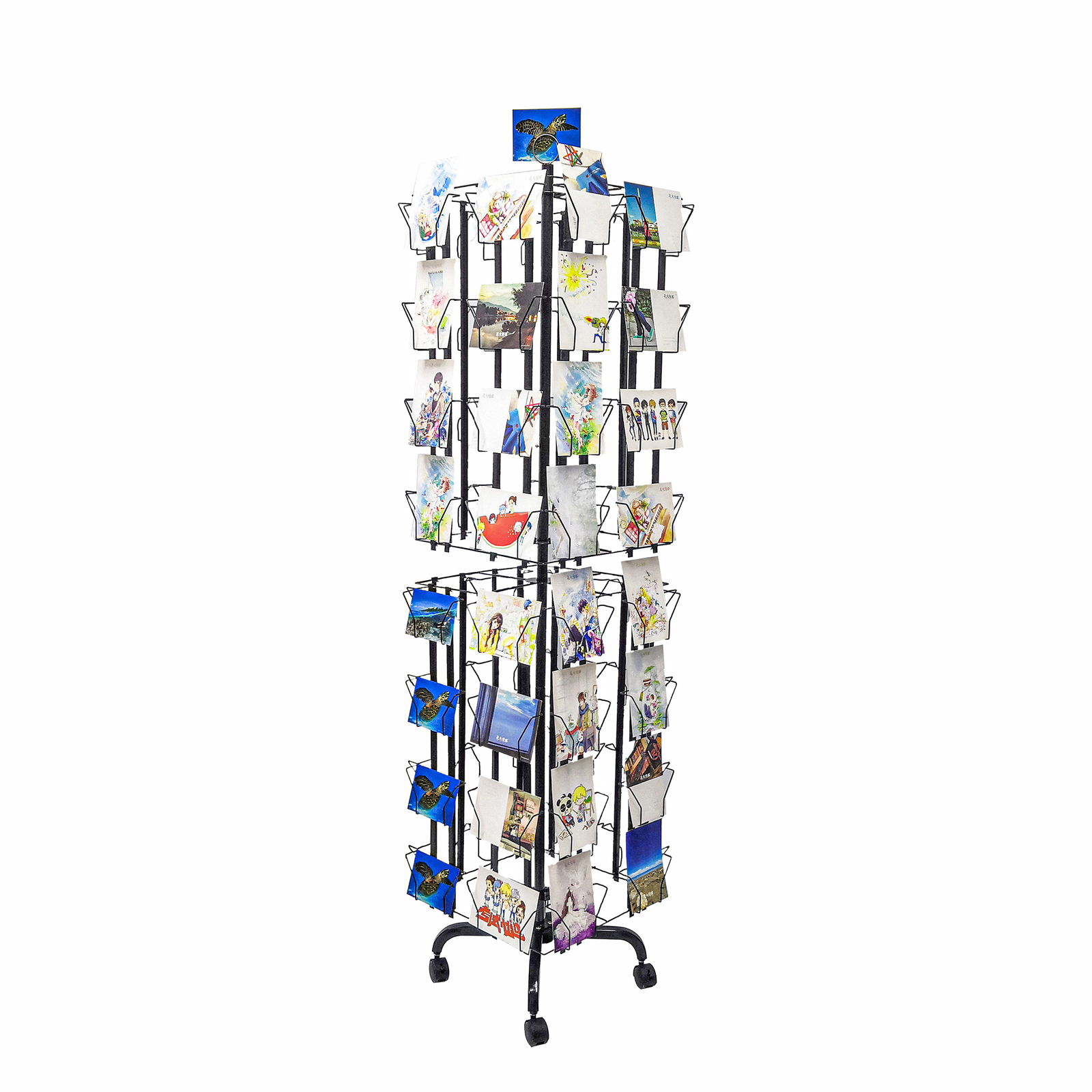 64 Adjustable Pockets Display Rack 5×7 7×5 up to 11″W X 8″T Cards 1.2″ D Pockets
