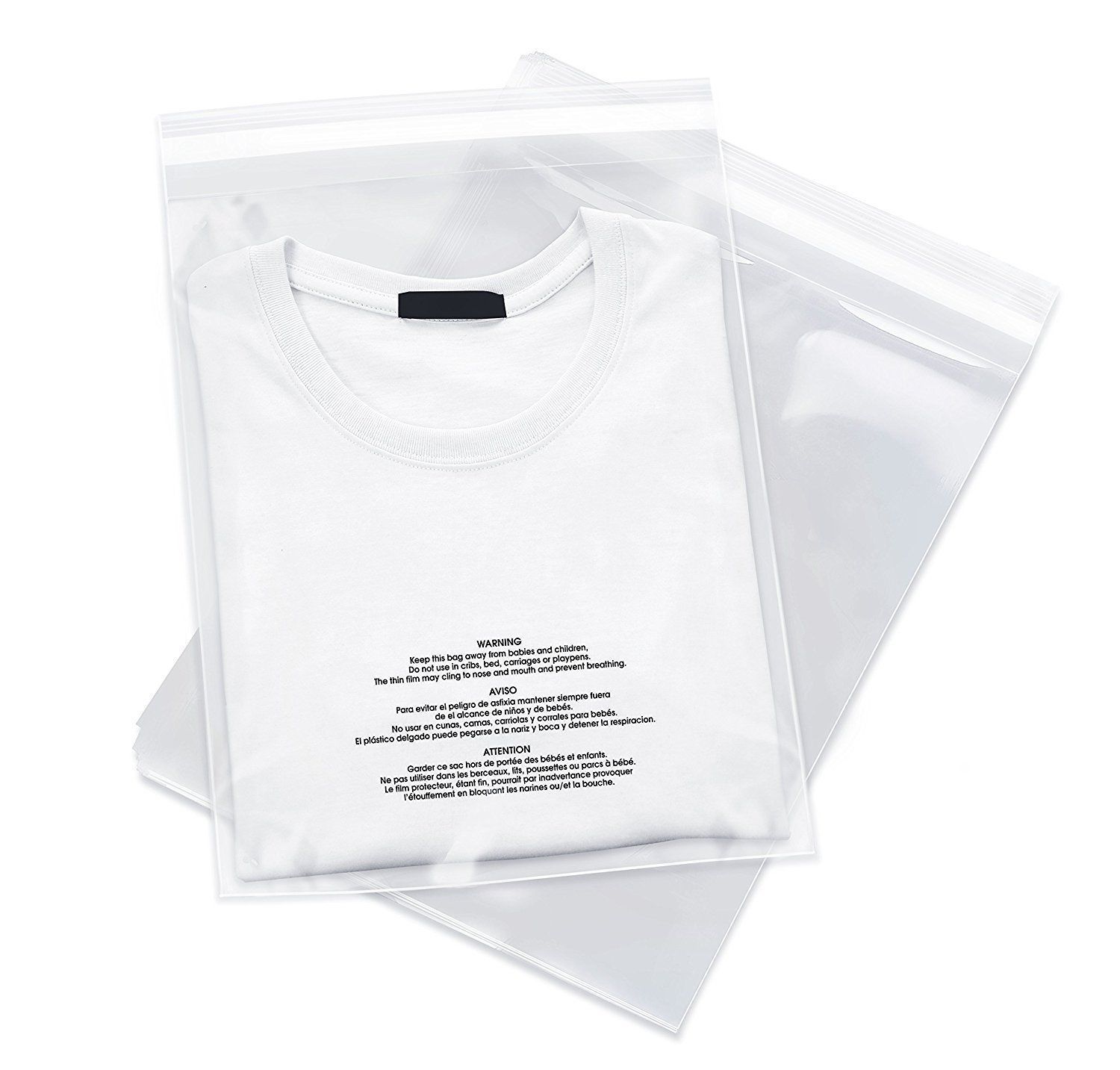 200 12×15 Poly Bags Resealable Suffocation Warning Clear Bag 1.5 mil 100 x 2