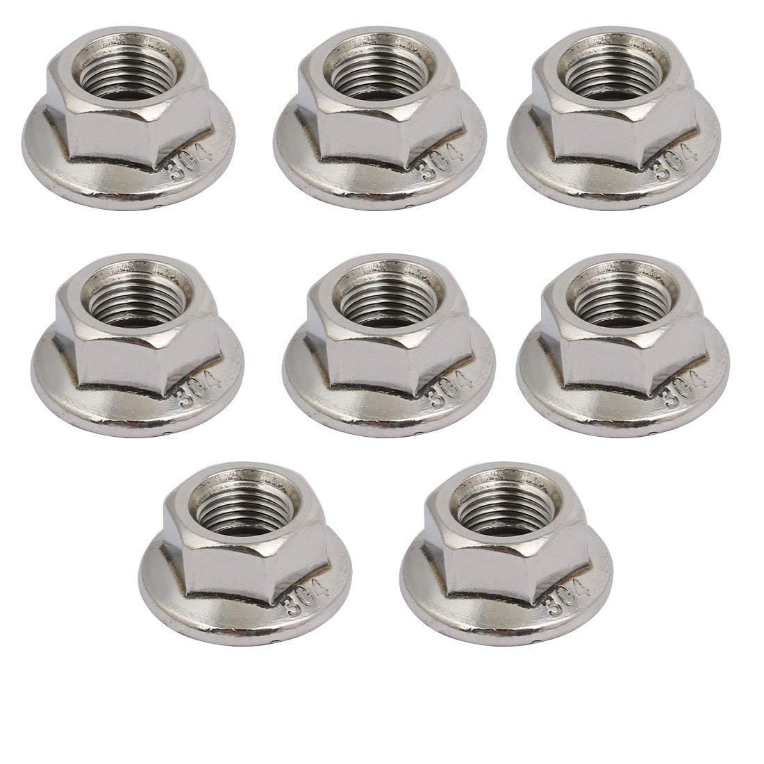 8 M10 X 1.25Mm Pitch Metric Fine Pitch 304 Stainless Steel Hexagonal Flange Nuts