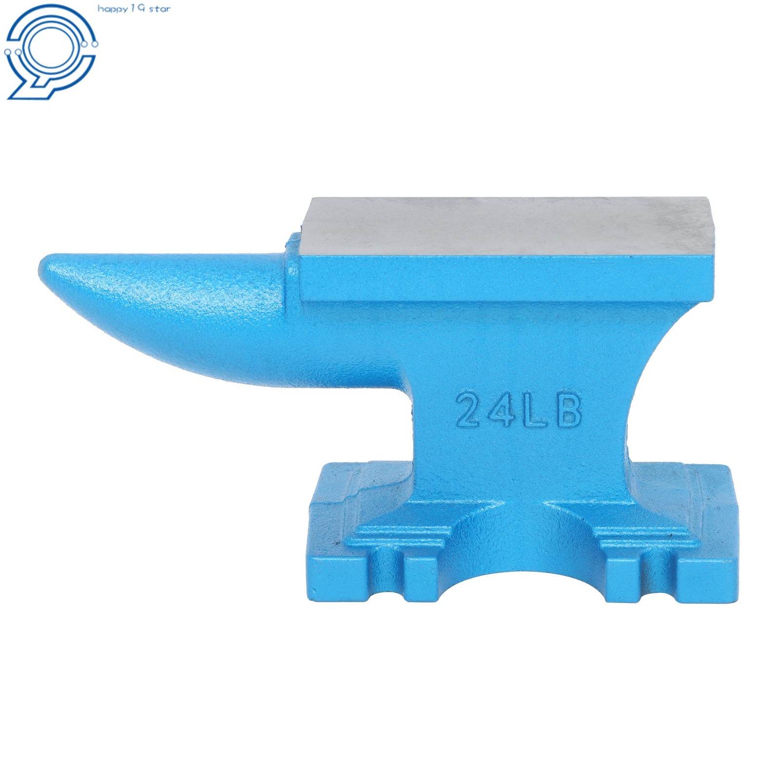 Cast Iron Anvil 24Lbs Blacksmith Anvil Hard Round Horn Forging Tool Heat Treated