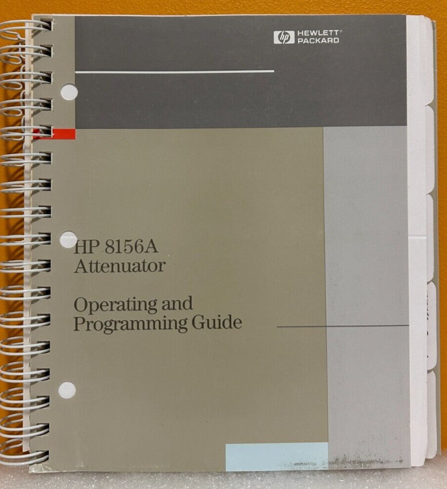 HP / Agilent 08156-91011 1997 HP 8156A Attenuator Operating & Programming Guide.