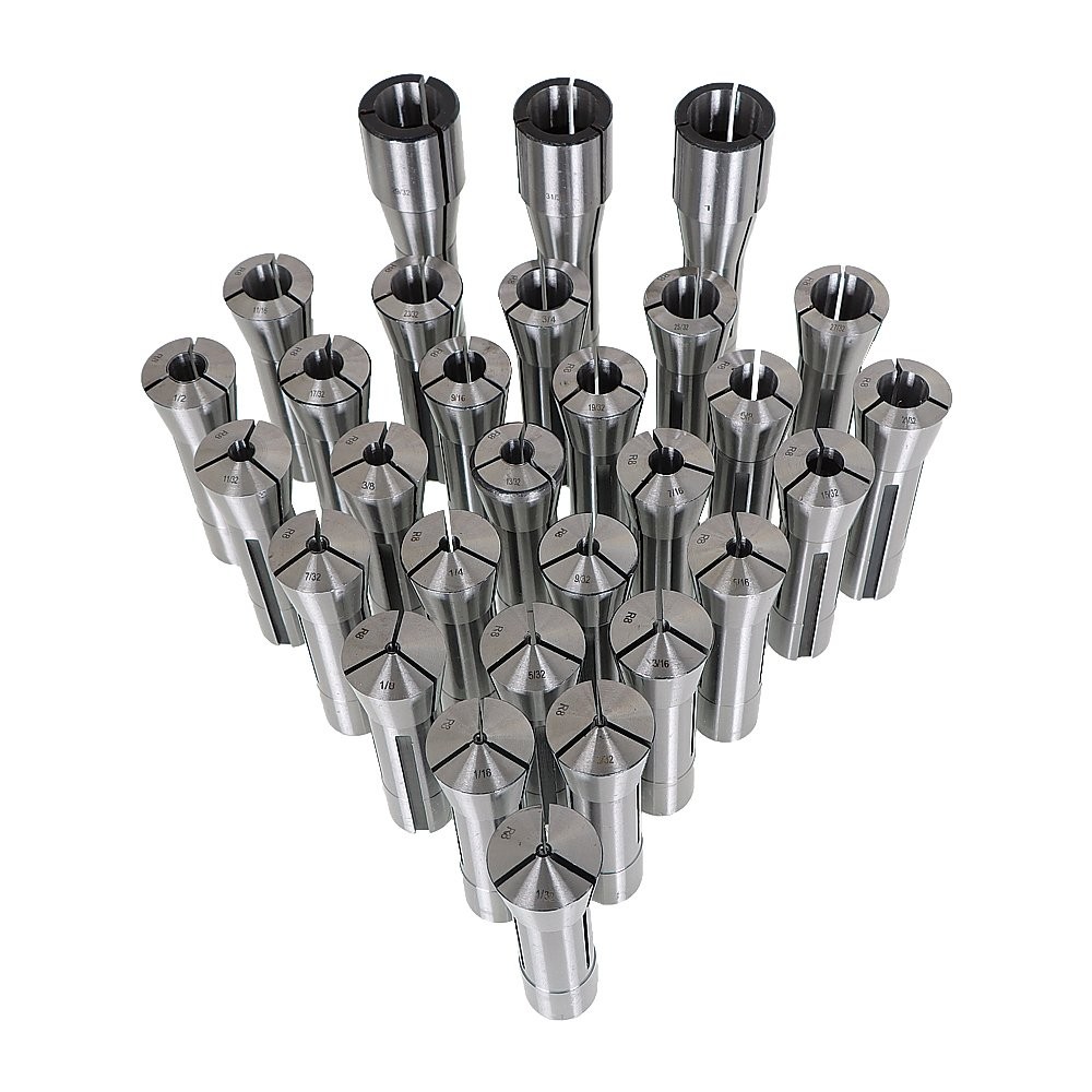 29Pc R8 Spring Collet Set Fractional 1/32″ To 1″ High Precision