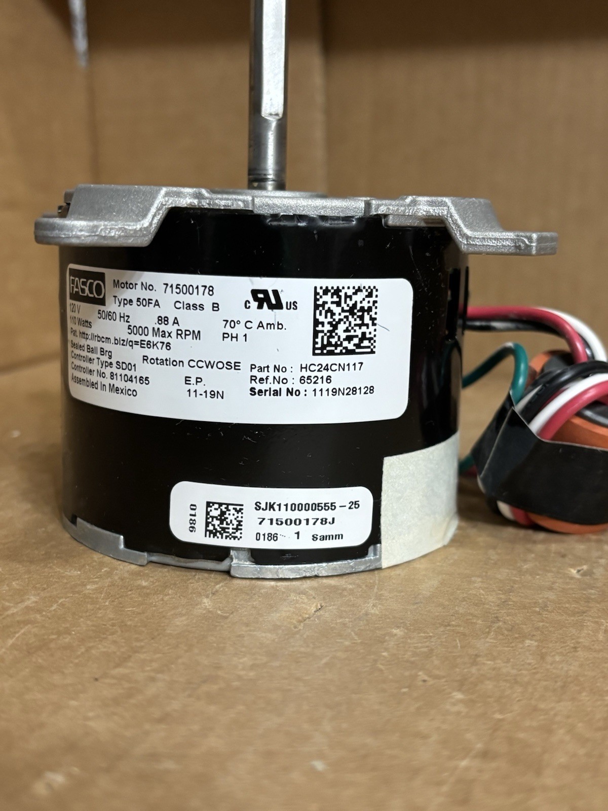 Carrier SD01 81104165 ECM Draft Inducer Motor & Controller HR46GH003 🔥 Checked