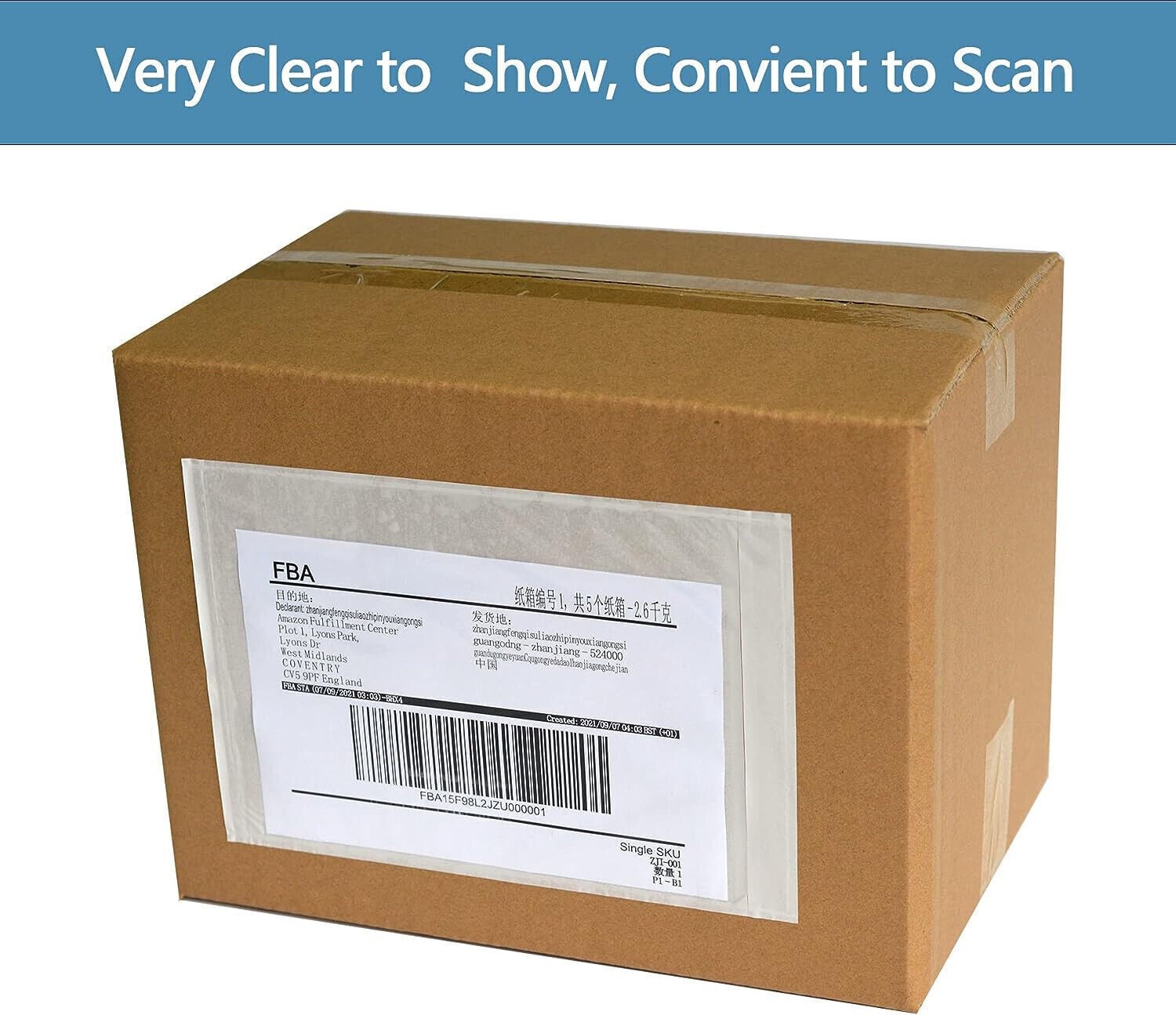 7”x10” Clear Packing List Invoice Shipping Label Self Envelopes Pouches Bag