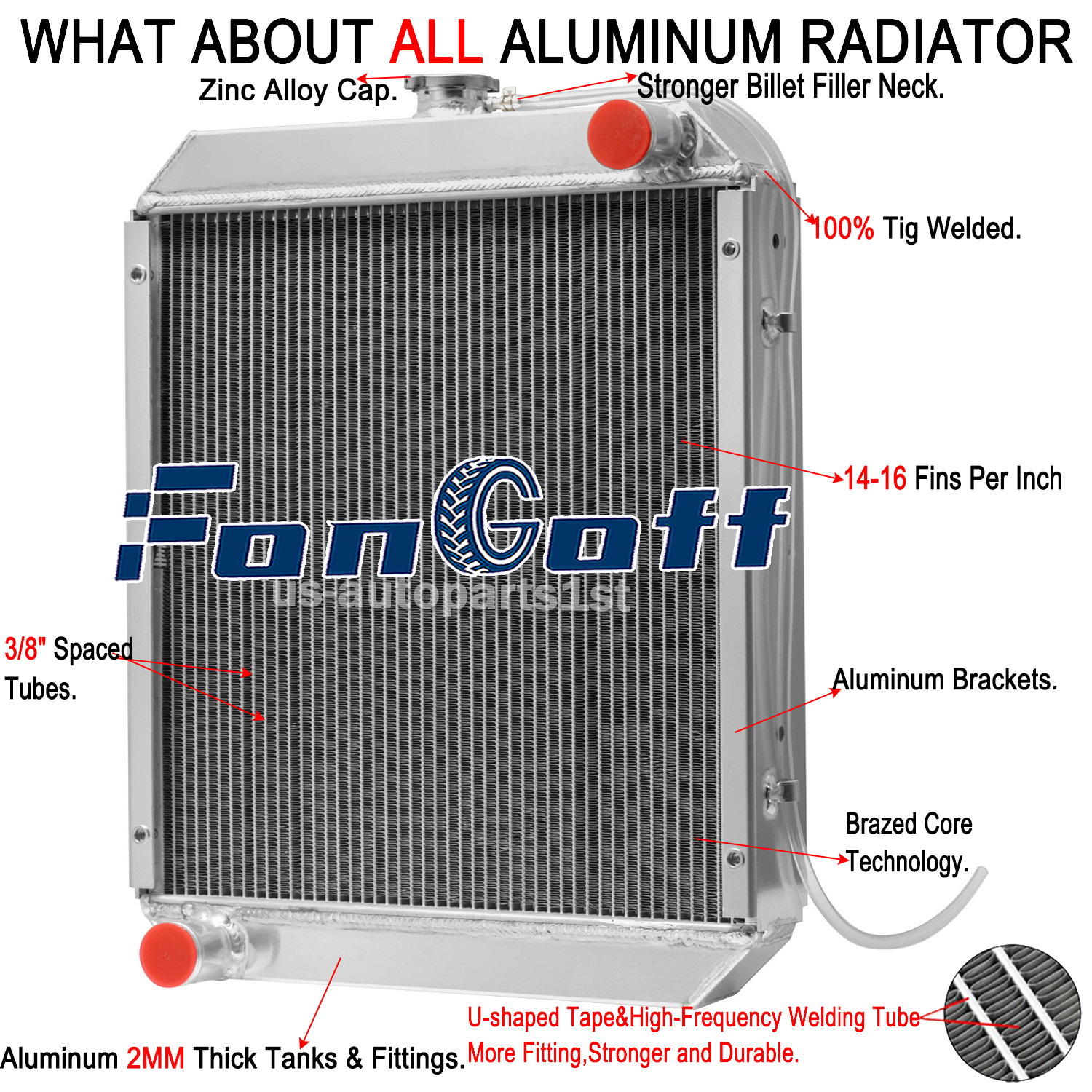 3-Row Aluminum Radiator FIT Ford New Holland Skid Steer LS180/L865 885/LX865/885