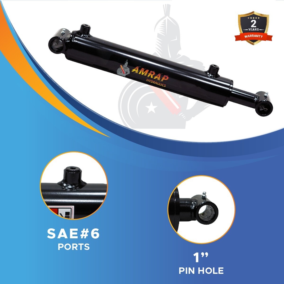 2×10 Hydraulic Cylinder 2″ Bore 10″ Stroke – Double Acting Welded Cross Tube
