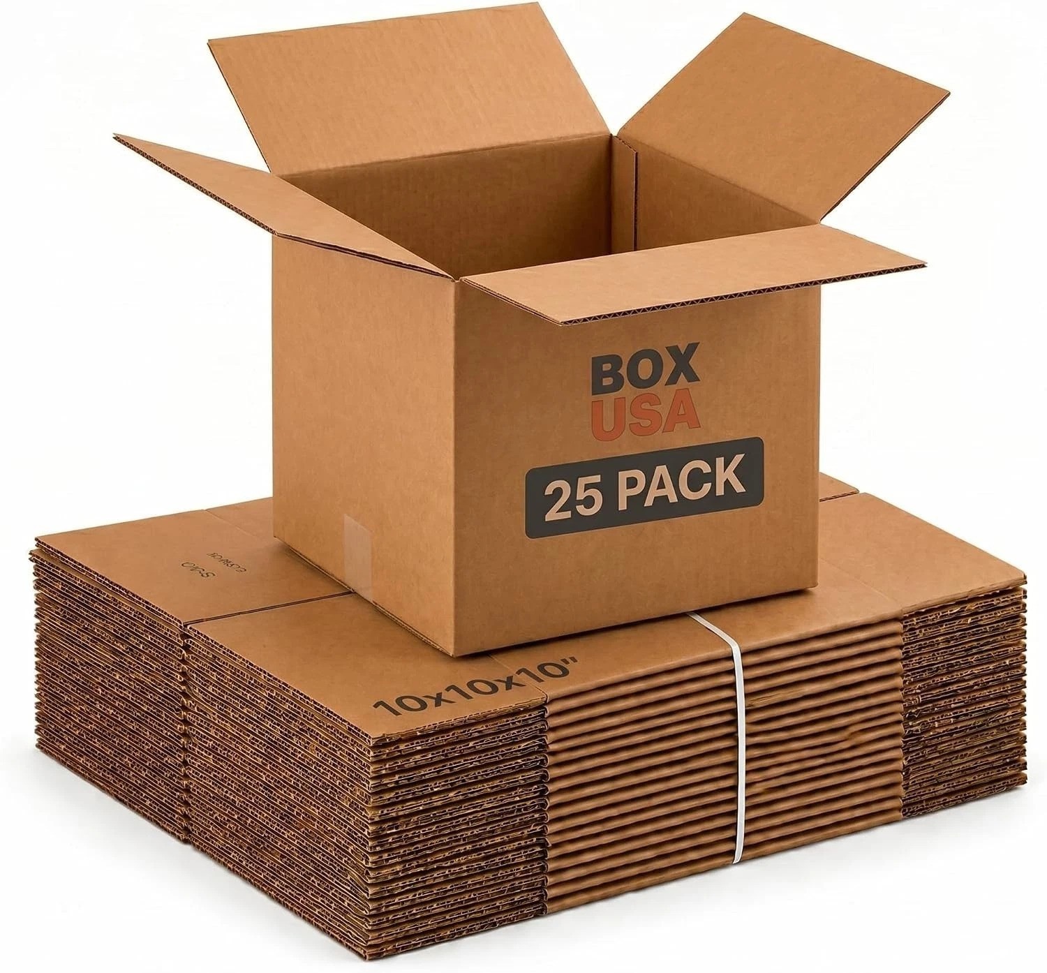 Small Moving Boxes 10x10x10″ 25-Pack – USA Made Kraft Cardboard Shipping & St…