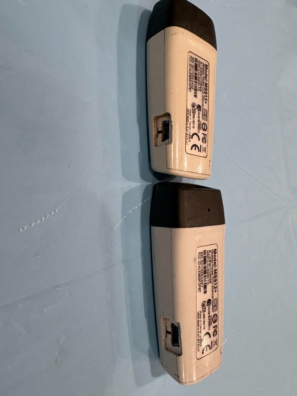 Unitech MS912+ Wireless Pocket CCD Barcode Scanner – Lot of 2, Used, Tested